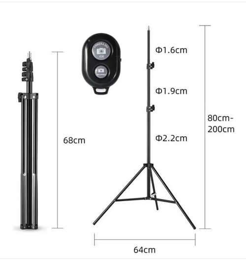 360° Smart AI Face-Tracking Phone Mount with Dual Fill Lights & Telescopic Tripod (200cm)