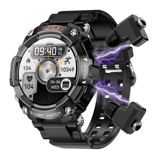 2-in-1 Smart Watch with Built-in MP3 Music Player & Bluetooth Audio Support