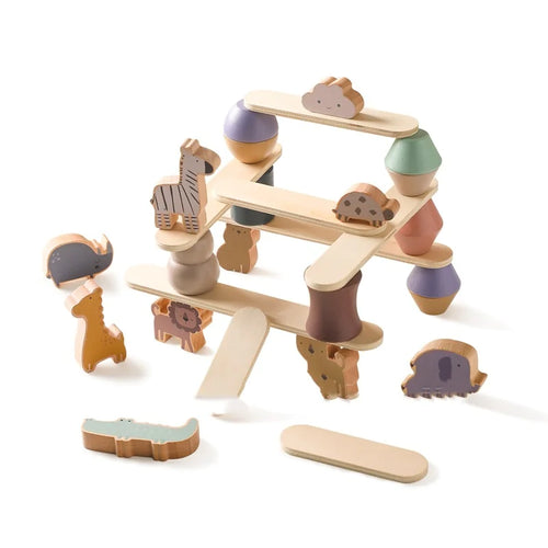 Montessori Wooden Animal Stacking Balance Toy Set
