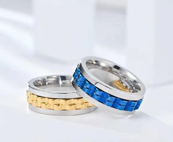 Stainless Steel Spinner Fidget Anxiety Relief Ring