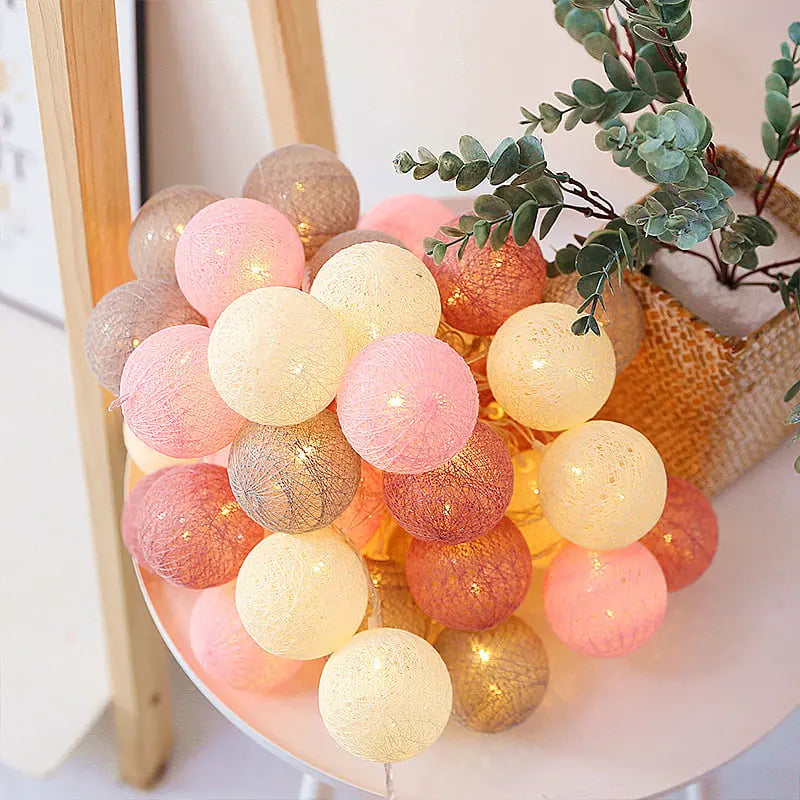 Cozy Cotton Ball LED Ambient Fairy Lantern Lights