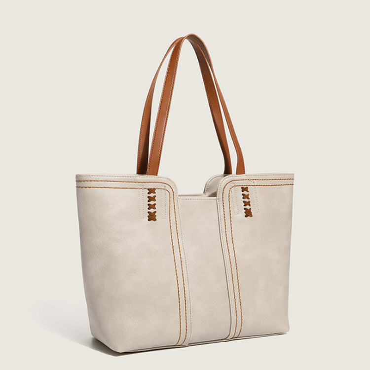 Retro Women's Tote Bag - Large Capacity Commuter Handbag