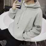 Hooded Sweatshirt for Trendy Young Men in Solid Color