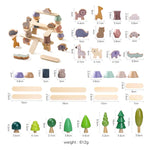 Montessori Wooden Animal Stacking Balance Toy Set