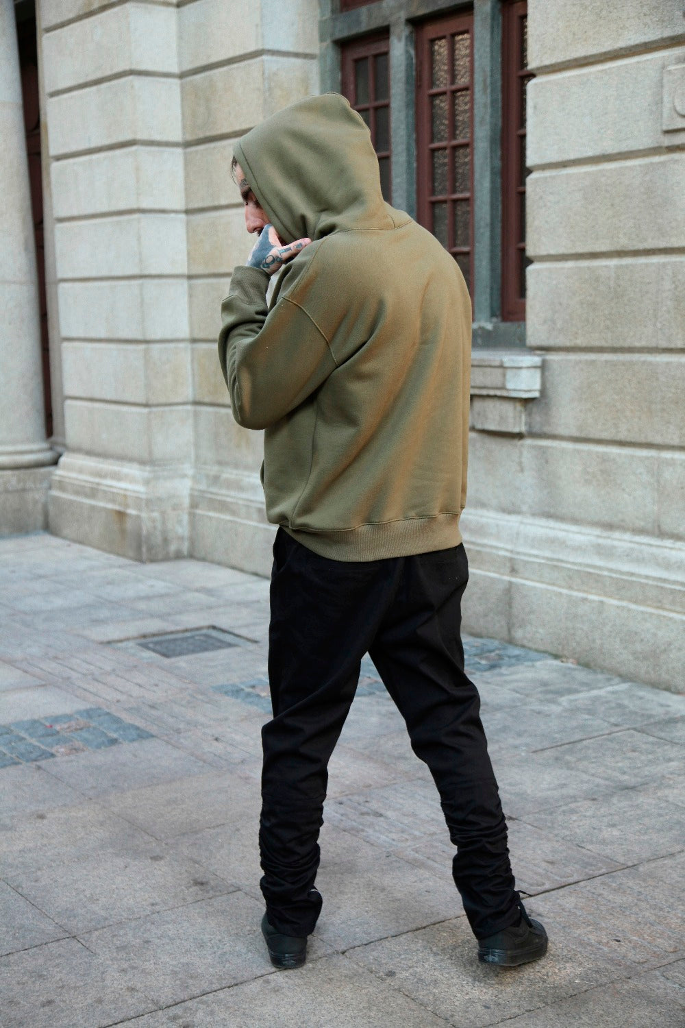 Oversized Hooded Sweatshirt in Camel Color for Men