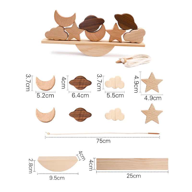 Montessori Wooden Animal Stacking Balance Toy Set