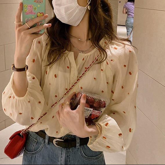 French Chic Long Sleeved Top for Women