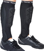 Nocour Sport Soccer Shin Guards for for Kids Youth Protective Soccer Gear Equipment with Lower Leg and Ankle Guards Pads for Boys Girls Teenagers - Black(L) Large