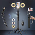 Auto Face Tracking Tripod for iPhone – 360° Rotation 4-in-1 Smart Shooting Mount with Dual Fill Lights & Remote