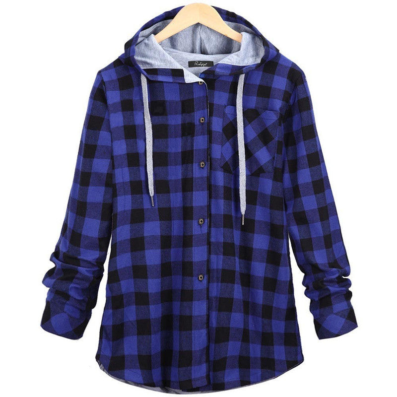 Protein Fiber Hooded Checkered Jacket