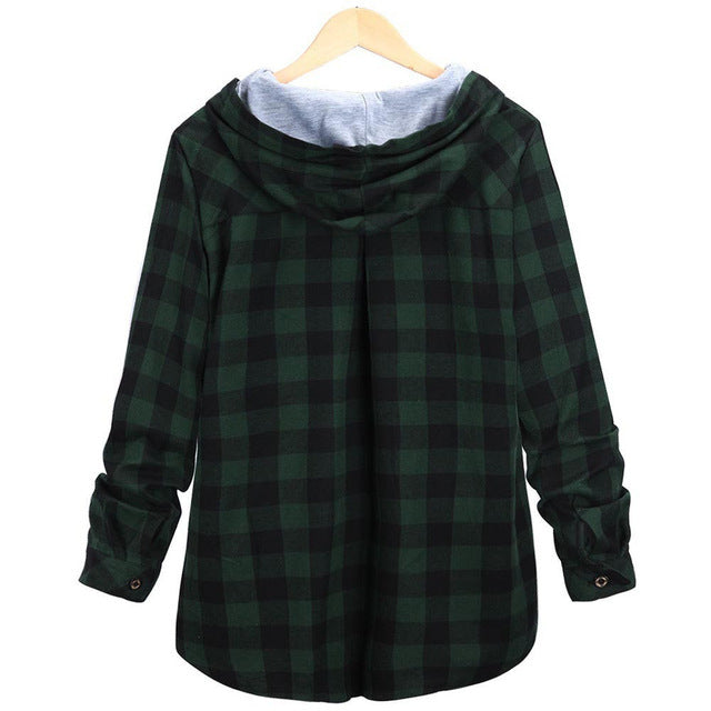 Protein Fiber Hooded Checkered Jacket