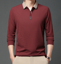 Long Sleeve Silk Cotton Polo Shirt for Men (One Piece)