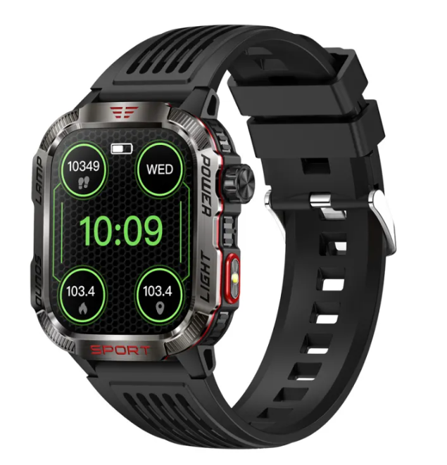 HT29 Rugged Tactical Military Smart Watch (Bluetooth Calling & Health Monitor)