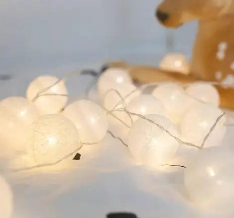 Cozy Cotton Ball LED Ambient Fairy Lantern Lights