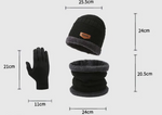 3-in-1 Winter Thermal Set – Fleece-Lined Beanie, Warm Infinity Scarf & Touchscreen Gloves