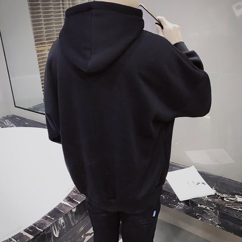 Hooded Sweatshirt for Trendy Young Men in Solid Color