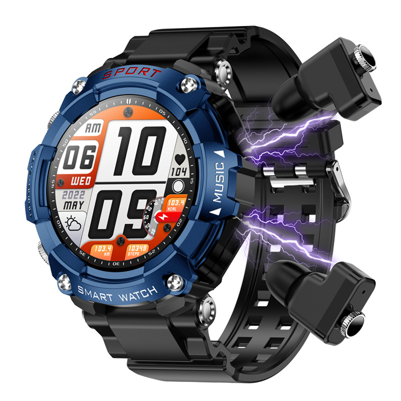 2-in-1 Smart Watch with Built-in MP3 Music Player & Bluetooth Audio Support