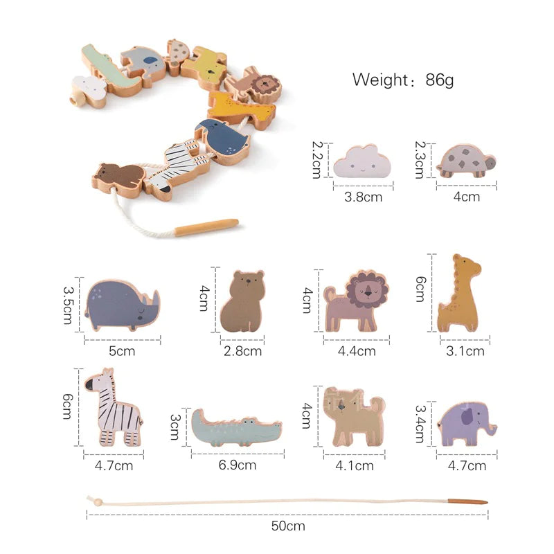 Montessori Wooden Animal Stacking Balance Toy Set