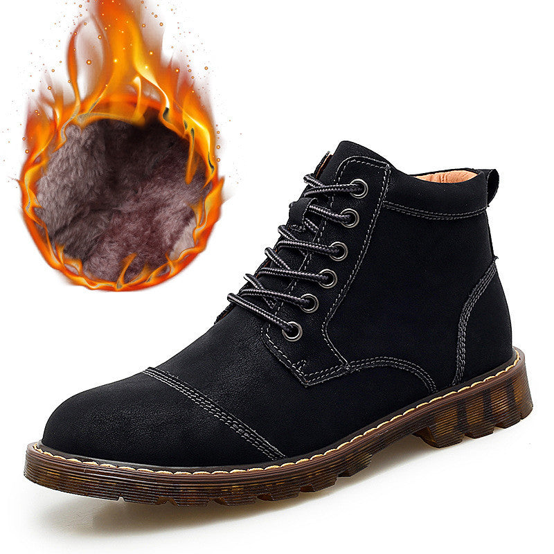 English Martin Boots for Men - Casual Fleece Short Boots