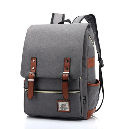 Unisex Waterproof Oxford Backpack: Vintage, spacious, fits 16-inch laptop. Ideal for travel.