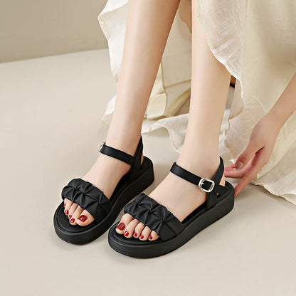 Strap sandals.