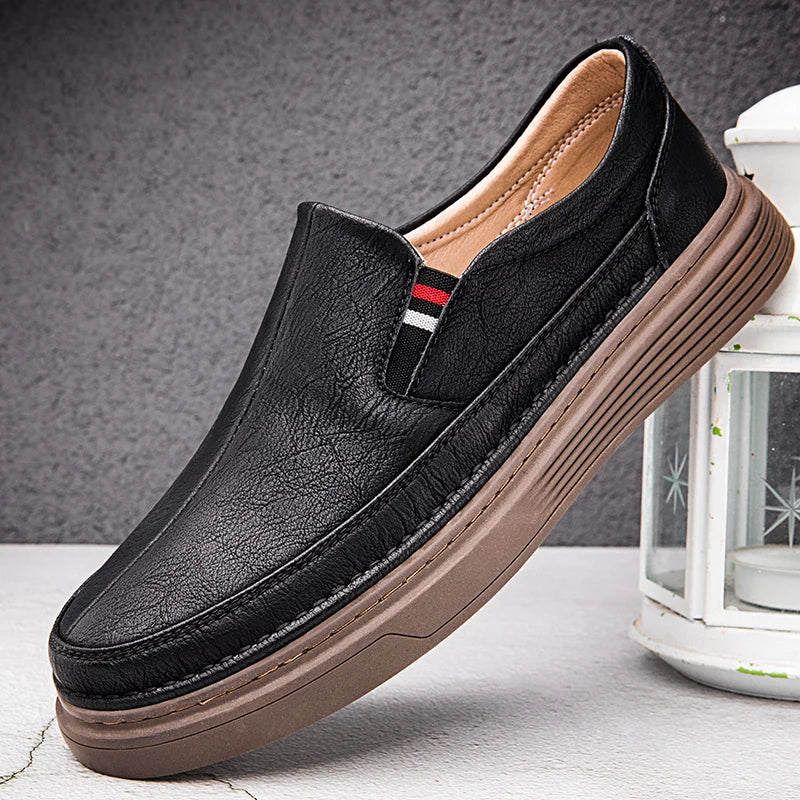 Leather slip-on shoes for men.