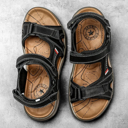 Handmade leather sandals.