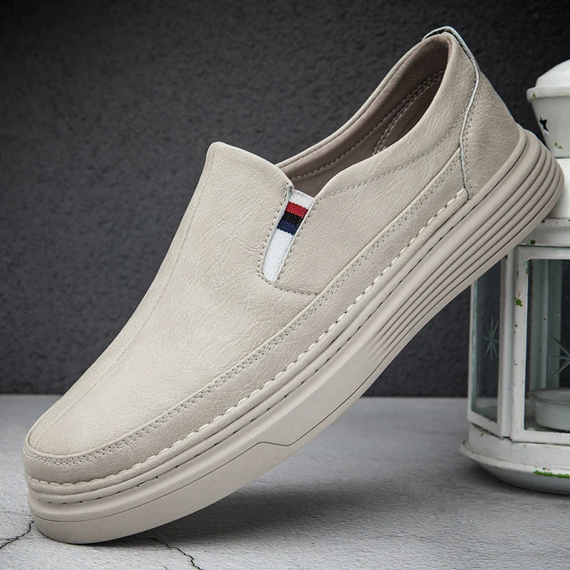 Leather slip-on shoes for men.