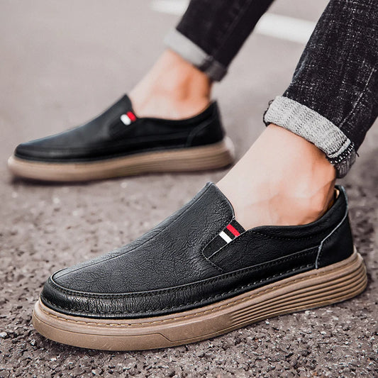 Leather slip-on shoes for men.