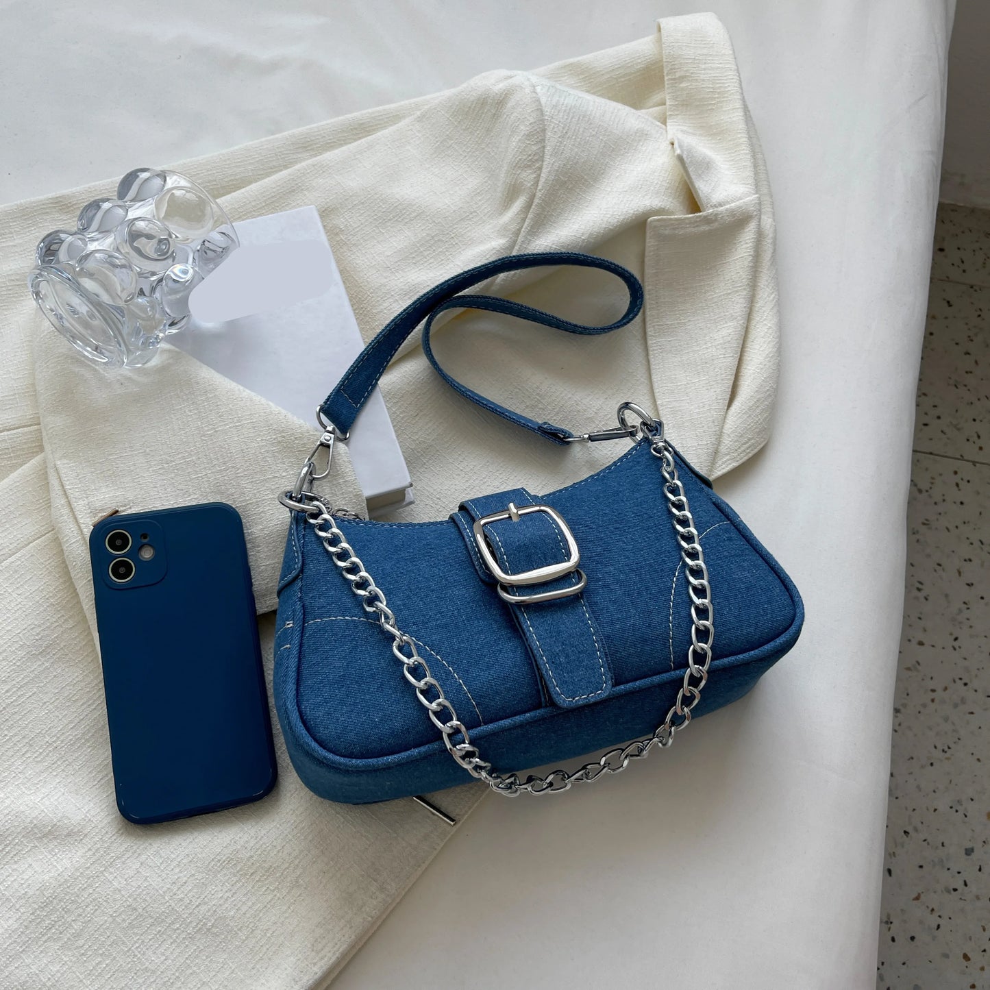 Elegance in Denim Handbag.