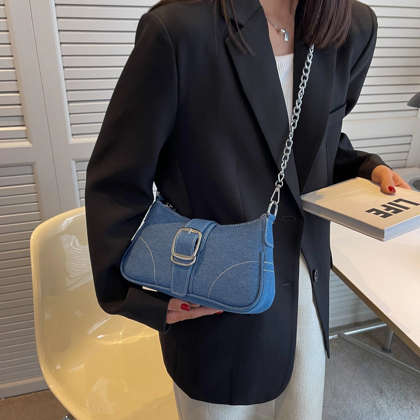 Elegance in Denim Handbag.