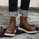 Vintage Fleece-lined Martin Boots for Men