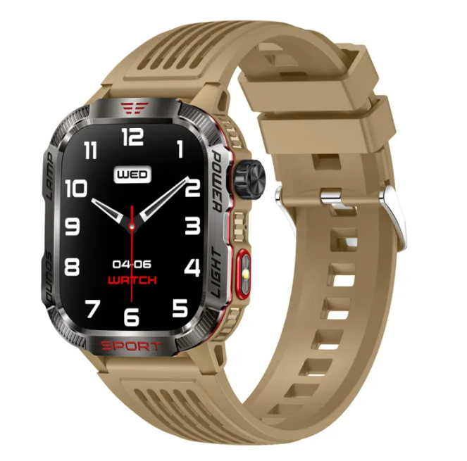 HT29 Rugged Tactical Military Smart Watch (Bluetooth Calling & Health Monitor)