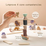 Montessori Wooden Animal Stacking Balance Toy Set