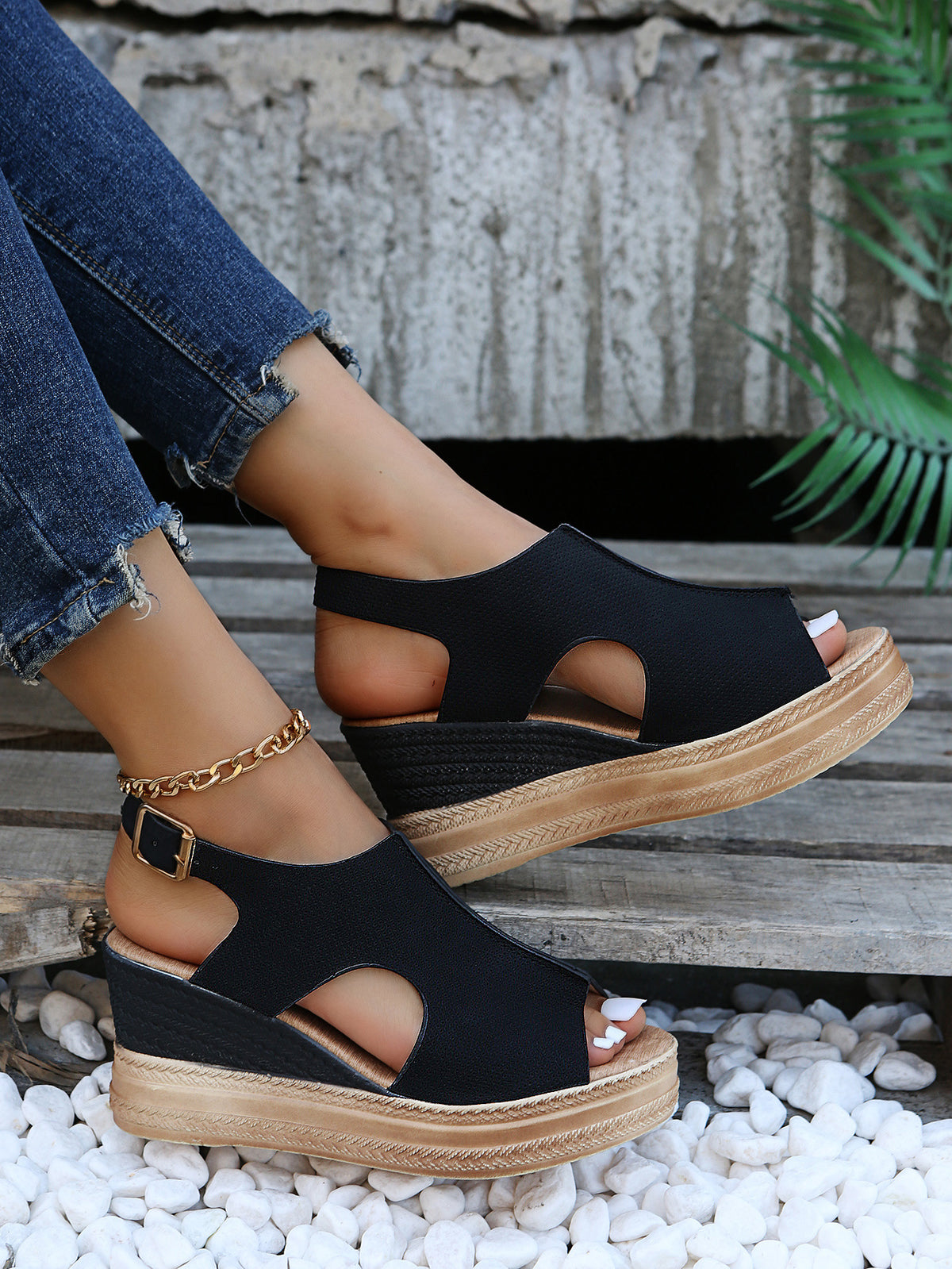 Summer New Plus Size Wedge Heel Roman Sandals