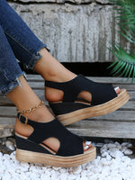 Summer New Plus Size Wedge Heel Roman Sandals