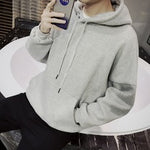 Hooded Sweatshirt for Trendy Young Men in Solid Color