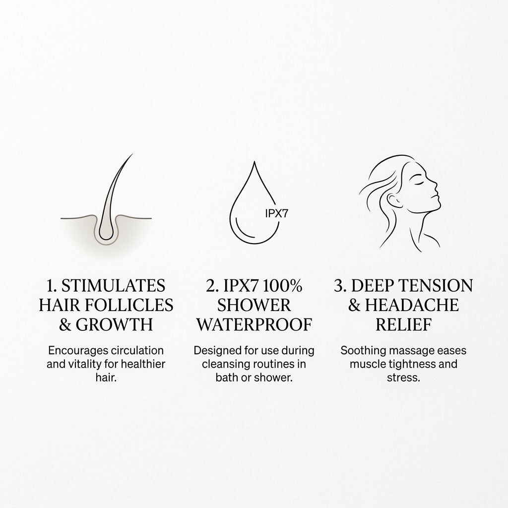 Smart Electric Scalp & Head Massager with 8 Removable Claws for Hair Growth & Stress Relief