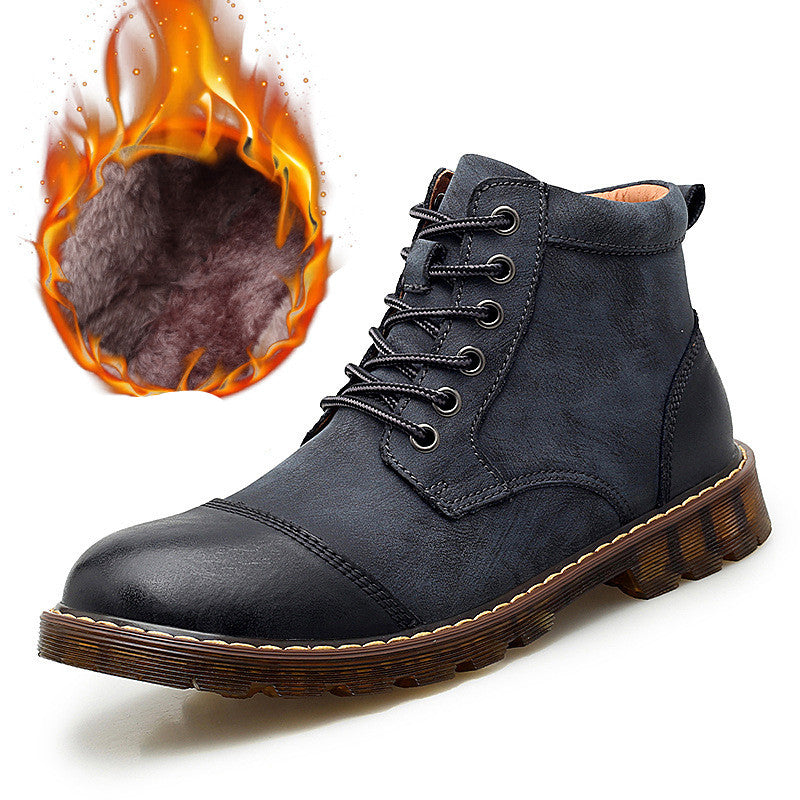 English Martin Boots for Men - Casual Fleece Short Boots