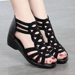 Genuine Leather Women's Roman Wedge Sandals - Summer Fashion