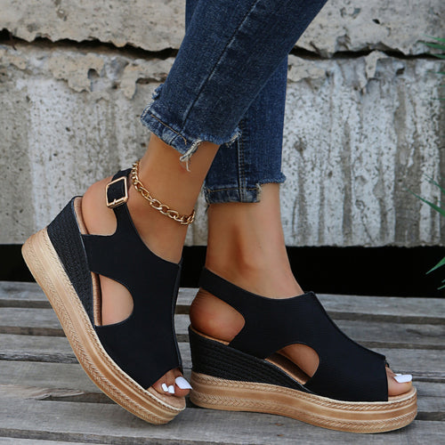 Summer New Plus Size Wedge Heel Roman Sandals