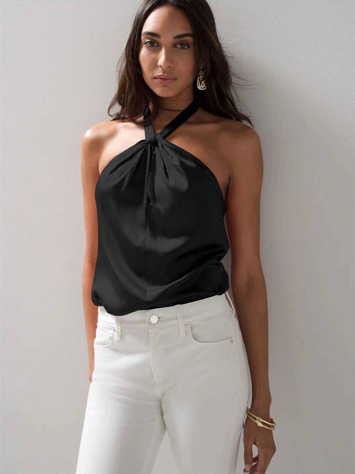 Stylish Summer Satin Backless Tank Top for Women