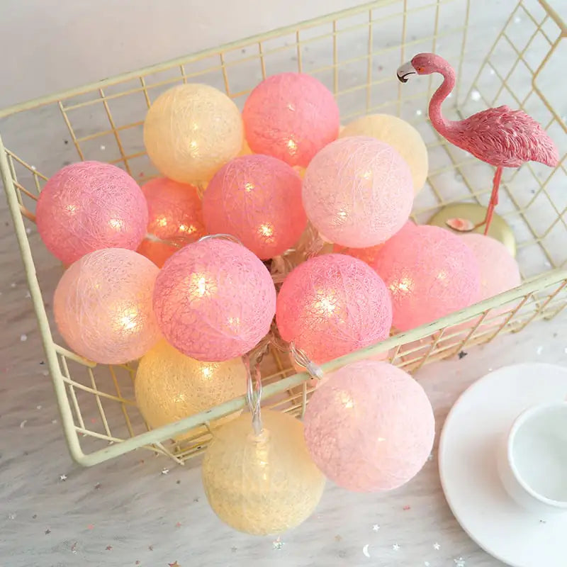 Cozy Cotton Ball LED Ambient Fairy Lantern Lights