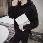 Hooded Sweatshirt for Trendy Young Men in Solid Color