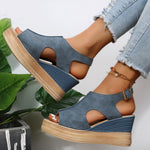 Summer New Plus Size Wedge Heel Roman Sandals
