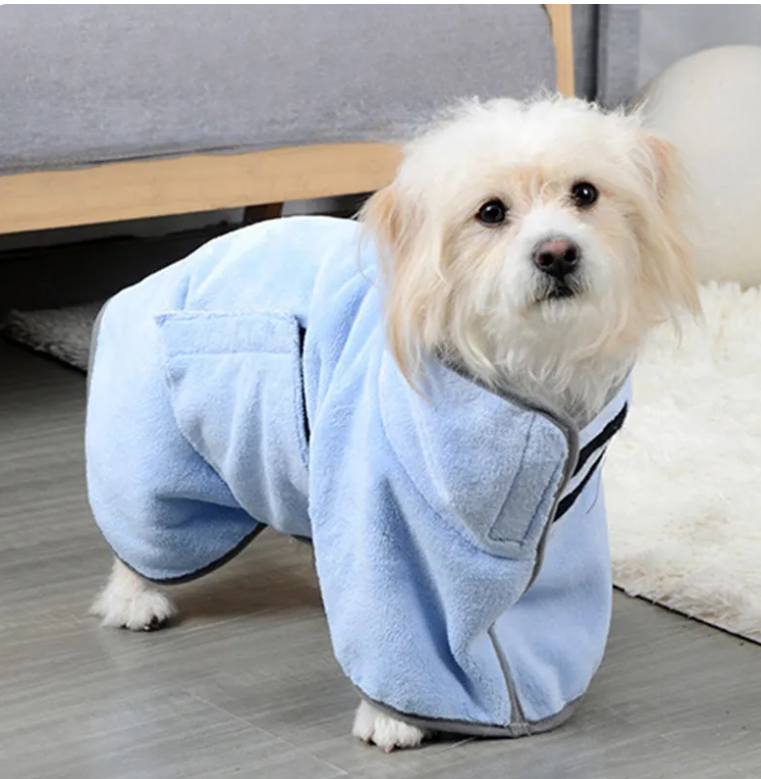 Ultra-Absorbent Microfiber Pet Drying Bathrobe